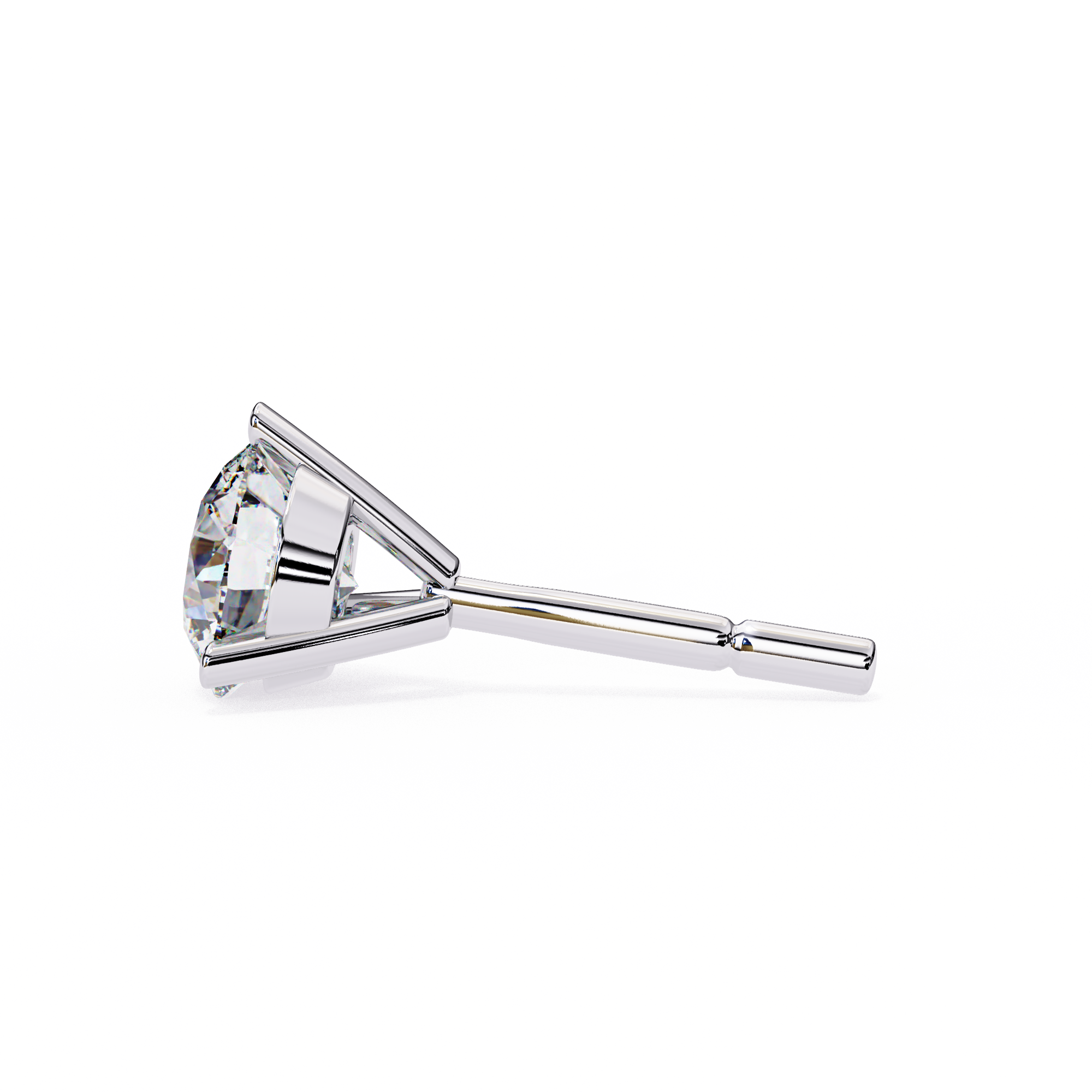 14K Gold 3-Prong Martini Round Diamond Stud Earrings