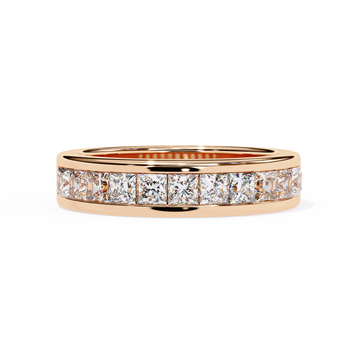 14K Gold Channel-Set Princess Cut Diamond Anniversary Band