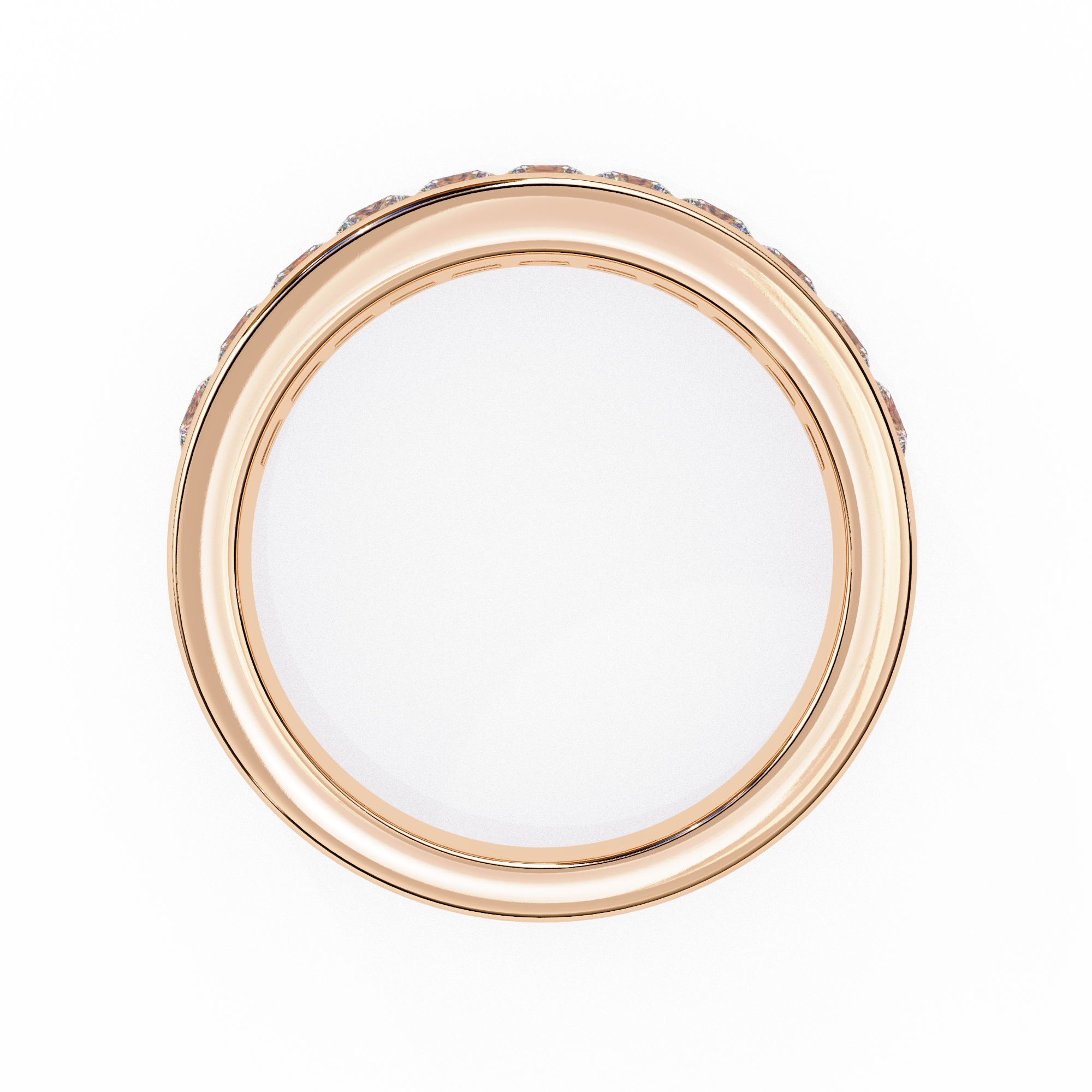 14K Gold Channel-Set Princess Cut Diamond Anniversary Band