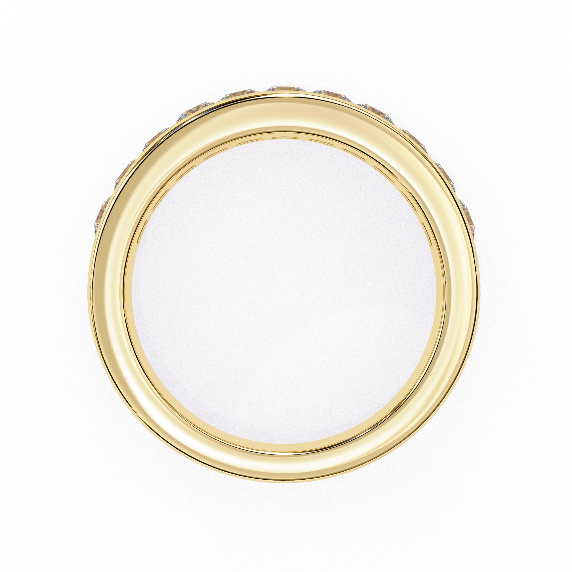 14K Gold Channel-Set Princess Cut Diamond Anniversary Band