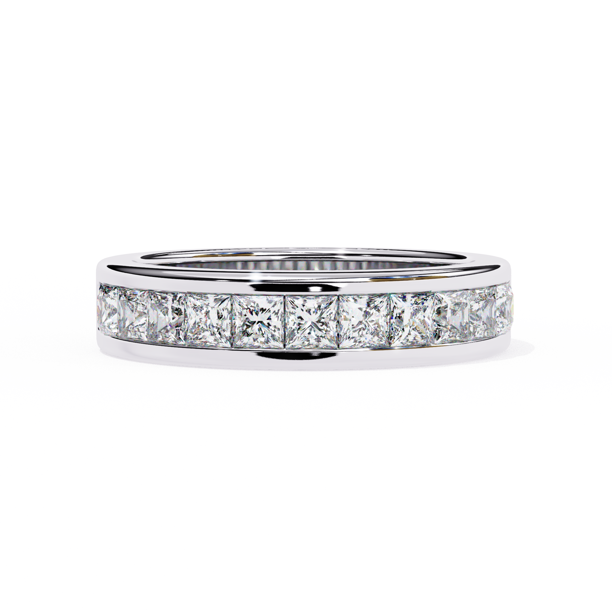 14K Gold Channel-Set Princess Cut Diamond Anniversary Band