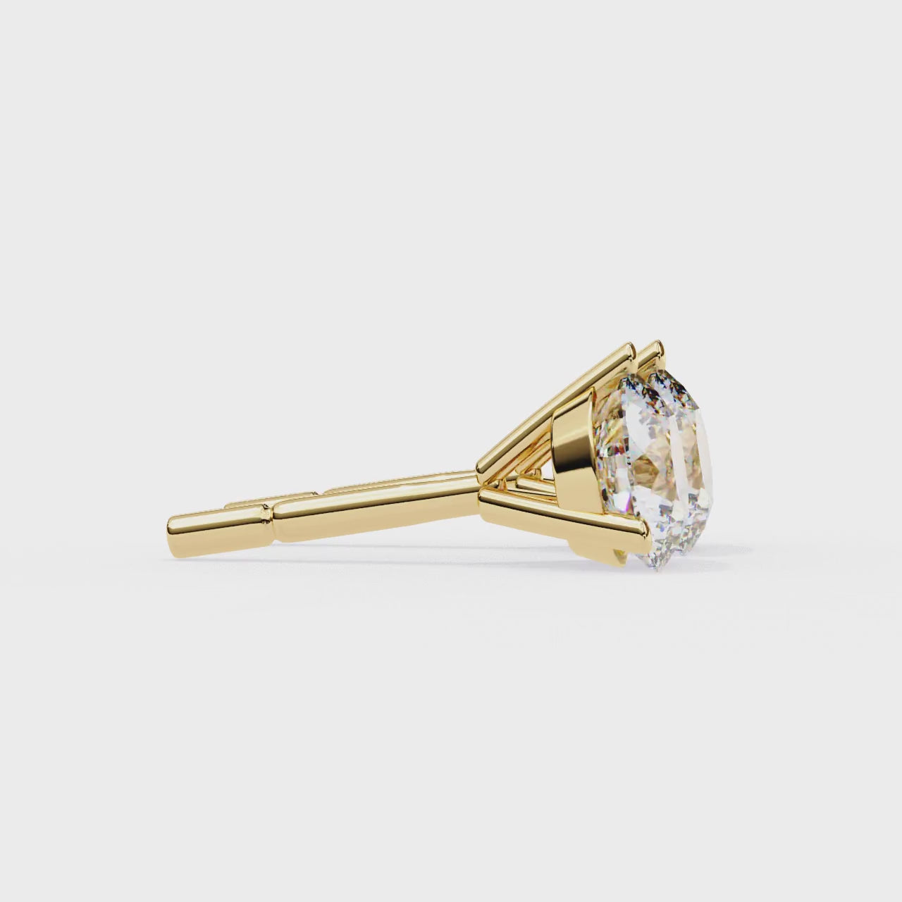 14K Gold 3-Prong Martini Round Diamond Stud Earrings
